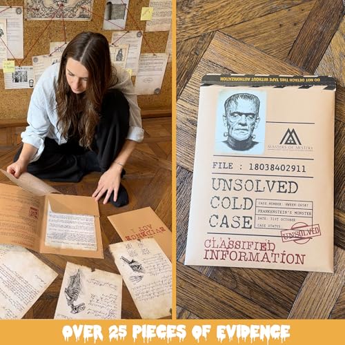 Masters of Mystery Halloween Unsolved Cold Case File – Find Frankenstein’s Brain – Detective Crime Investigation Mystery Game for Adults & Teens