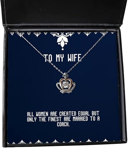 Sarcastic Wife Crown Pendant Necklace, All Women Are Created Equal but Only the, Present For Wife, Unique Gifts From Husband, Funny wife gift, Gag