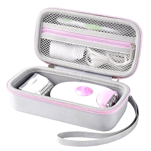 Organizer Case for Braun Silk-epil 3/3-270 Epilator & Accessories – Hard Protective Travel Storage Box with Mesh Pocket, Holds Hair Removal Device, Shaver Head, Trimmer, Brush, Charger (Box Only)