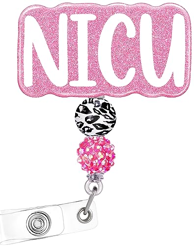Plifal NICU Badge Reel Holder Retractable with ID Clip for Nurse Nursing Name Tag Card White Neonatal Intensive Care Unit Alligator Clip Hospital Work Accessories