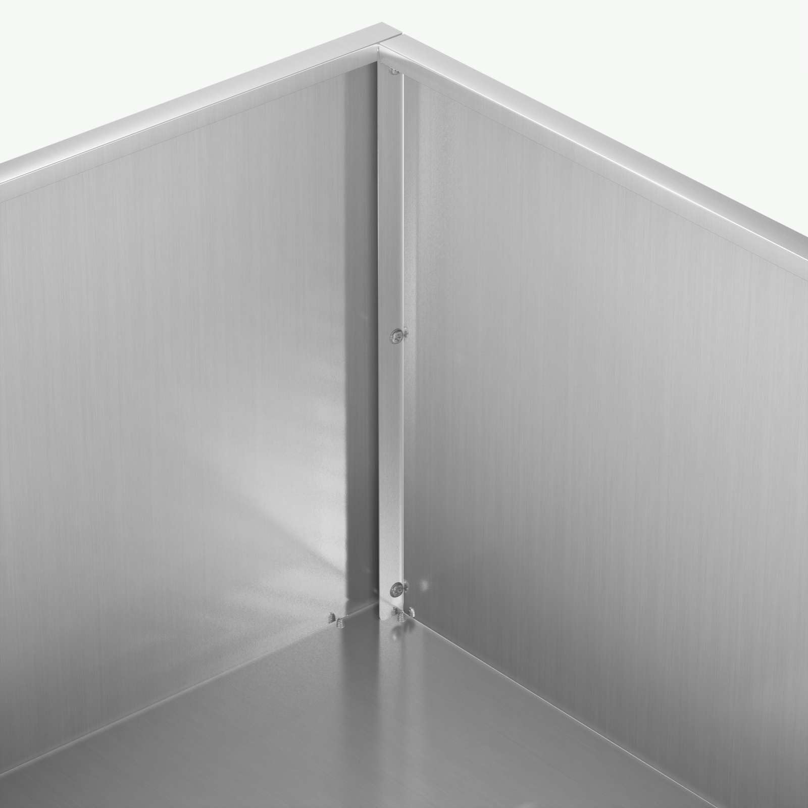 Macetero de acero galvanizado, 80 x 80 x 30 cm, color plateado | Jardinera rectangular resistente a la intemperie, fácil de montar, para jardín, balcón, terraza