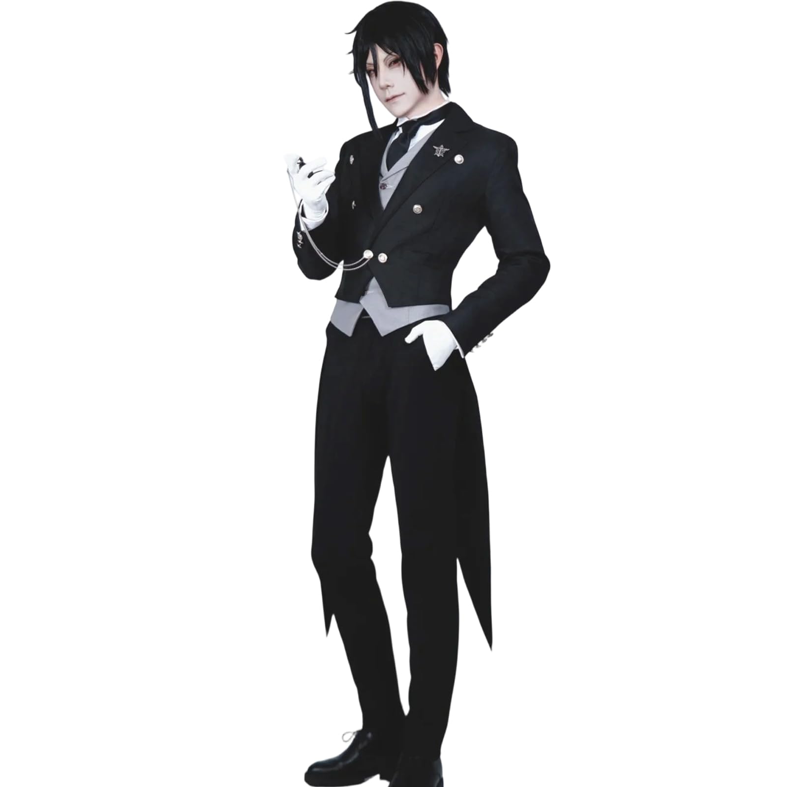 CR ROLECOS Anime Black Sebastian Michaelis Cosplay Outfits Black Uniform Halloween Party Dress Up S — image 1