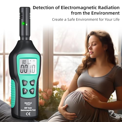 Mastfuyi EMF Meter, EMF Detector, EMF Tester Digital LCD, Electromagnetic Radiation Detector for Outdoor, Home, Office, Ghost Hunting, Audible Alert, Indicator Lights