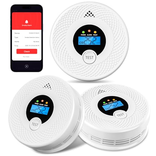 3-Pack Wi-Fi Smoke & CO Detector