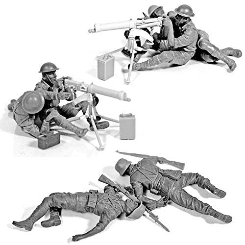 Masterbox Miniaturas Militares Equipo ametralladora Vickers miniatura 1