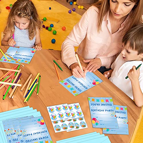 image for chiazllta 30 Pack Birthday Party Invitations Set Boys Girls Kids Invit