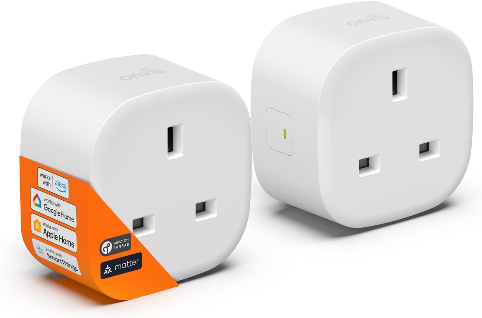 Matter Smart Plug, Thread Smart Socket Works with Apple HomeKit, Alexa, Google Home, SmartThings, Control & Automate Appliances, Schedule & Timer, Fast Responsive, 13A/250V (2)