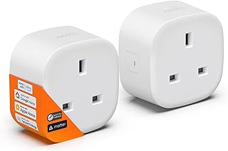 Matter Smart Plug, Thread Smart Socket Works with Apple HomeKit, Alexa, Google Home, SmartThings, Control & Automate Appliances, Schedule & Timer, Fast Responsive, 13A/250V (2)