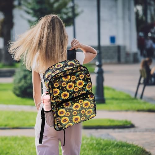 Image of Silkfly 3 Pcs Mesh Backpack Set, Heavy Duty Semi-transparent Bookbag with Lunch Bag Pencil Case for Travel, Beach, Sports