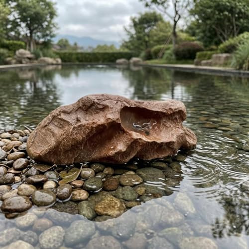Roca artificial marrón de 30cm para decorar un jardín natural 3