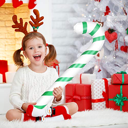 ASTARON 8 Pack 35" Inflatable Christmas Candy Canes for Party Decorations, Jumbo Candy Canes for Outdoor Holiday Decorations, Christmas Party Supplies - Image 3