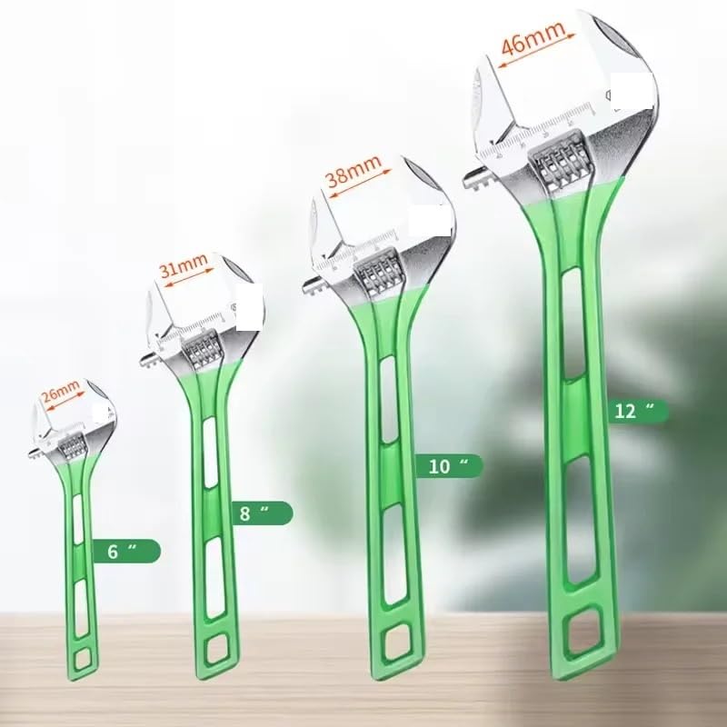 Llave Ajustable Llave ajustable de gran apertura 6-12 pulgadas, ligera, for reparación tuberías baño(Size 8)