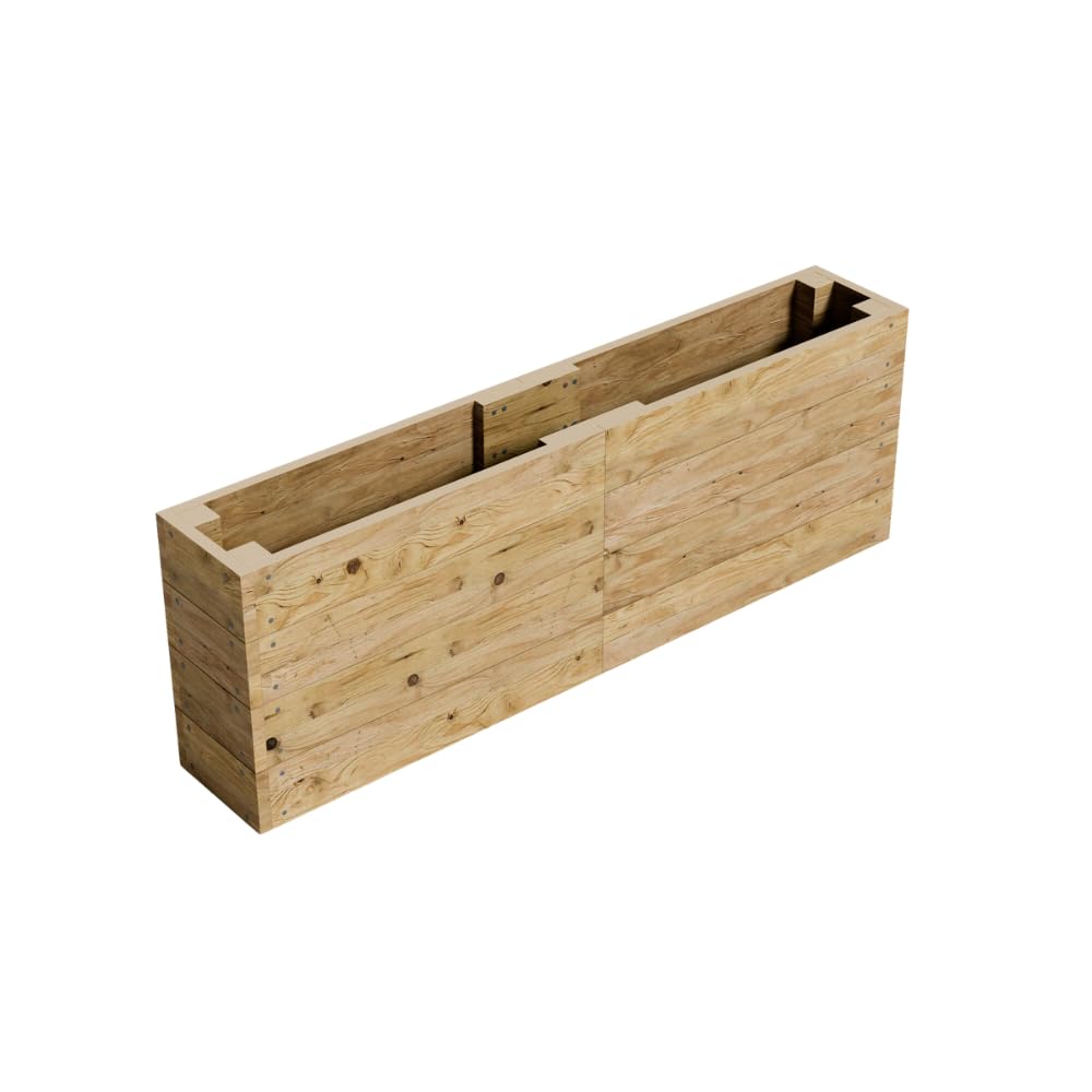 Conka Garden - Wooden Raised Bed Kit - Large Garden Planters for Vegetables, Herbs, Flowers – Start Growing Plants Earlier & Better - Durable & Resistant FSC Treated Timber 30cm L x 180cm W x 60cm H