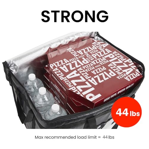 Image of NZ home Insulated Bags for Food Delivery (3XL PRO) Grocery Shopping Cooler Bag, Pizza Delivery, Hot & Cold Catering Tote, Reusable, Foldable & Heavy Duty (Orange)