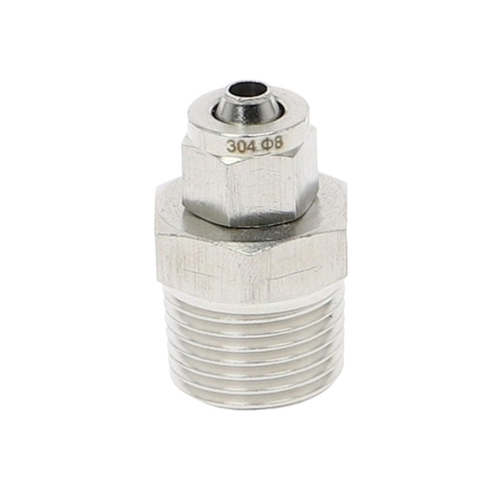 Raccord rapide inox 304 mâle 3/8" BSPT pour tube de tuyauterie 10mm
