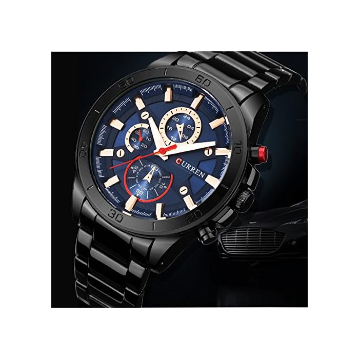 CURREN 8275 Luxury Tungsten Acero Reloj para Hombres de Negocios Relojes de Pulsera Deportivos análogos Ocasionales - Imagen 3