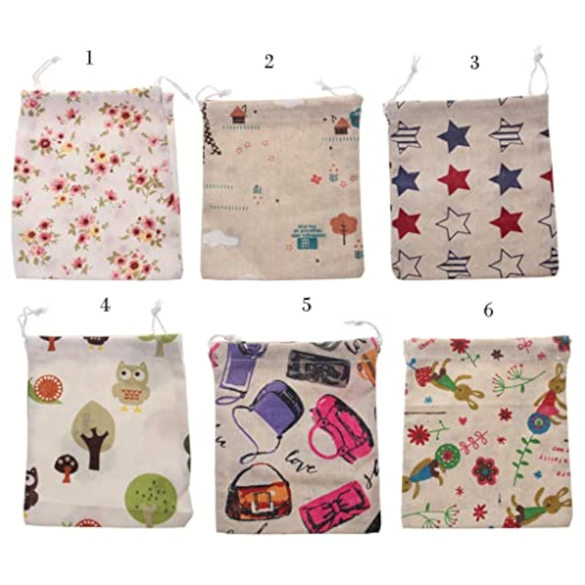 Cartoon Drawstring Pouch for Travel Buggy Storage