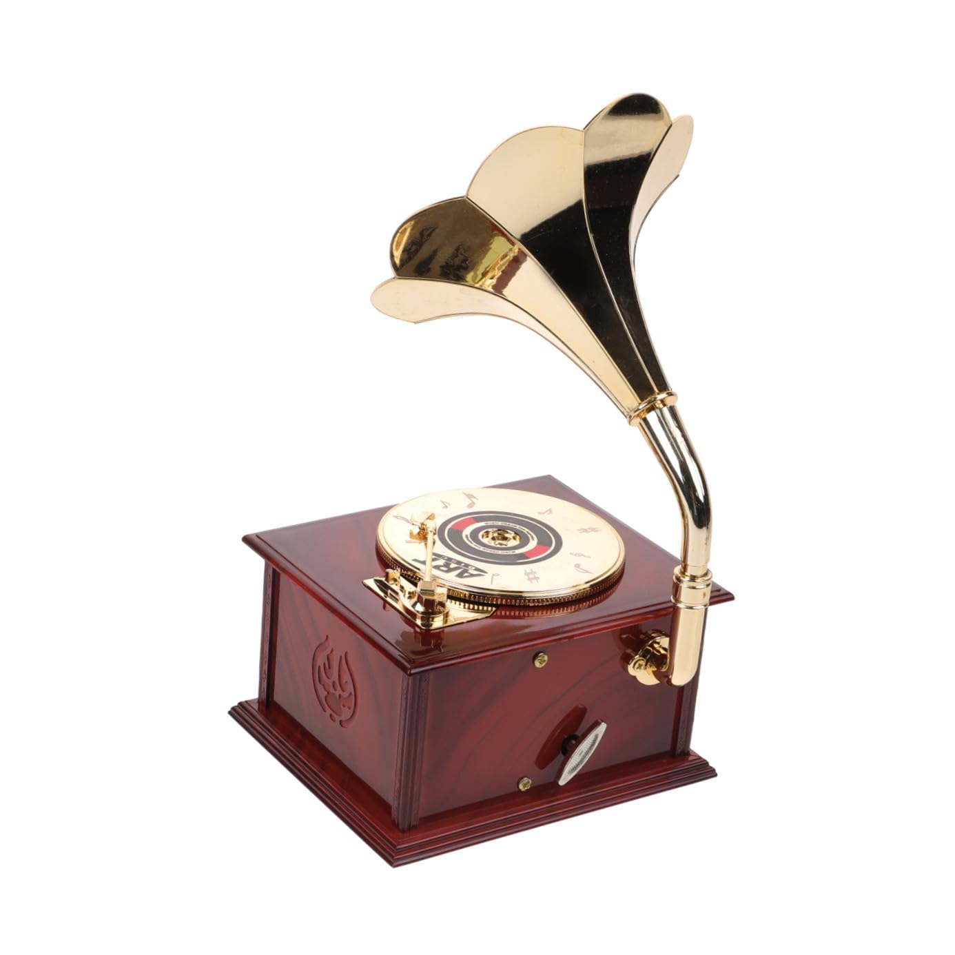 Caja de música retro de cuerda en ABS marrón PRETYZOOM para escritorio