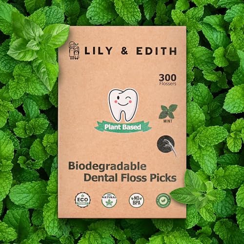 Biodegradable Dental Floss Picks Thin Thread Tooth Flosser + Foldable/Detachable