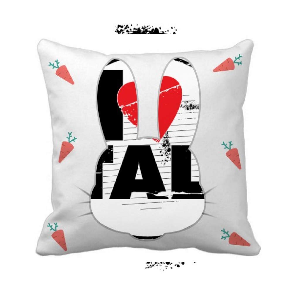 Housse de coussin I Love Italy lapin cadeau original pour passionné de voyage