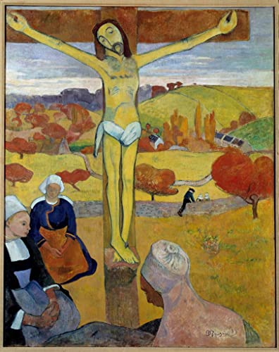 Cuadro decorativo para pared El Cristo Amarillo de Paul Gauguin, pintura en lienzo 60x90cm