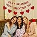 Happy Galentine's Day Banner, Red Glitter BE MY GALENTINE Galentine's Day Banner Sign with Heart Garland for Ladies Girls Friends Valentine’s Day Party Decor, Break Up Party Favor Photo Props