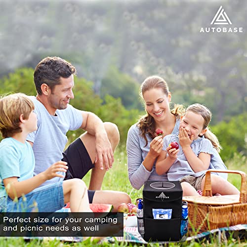 Image of Autobase Trash Can for Car | Truck SUV Trash Bin Standard 2 Gallon Size | Road Trip Must Haves | Car Gifts for Men, Women and Teens