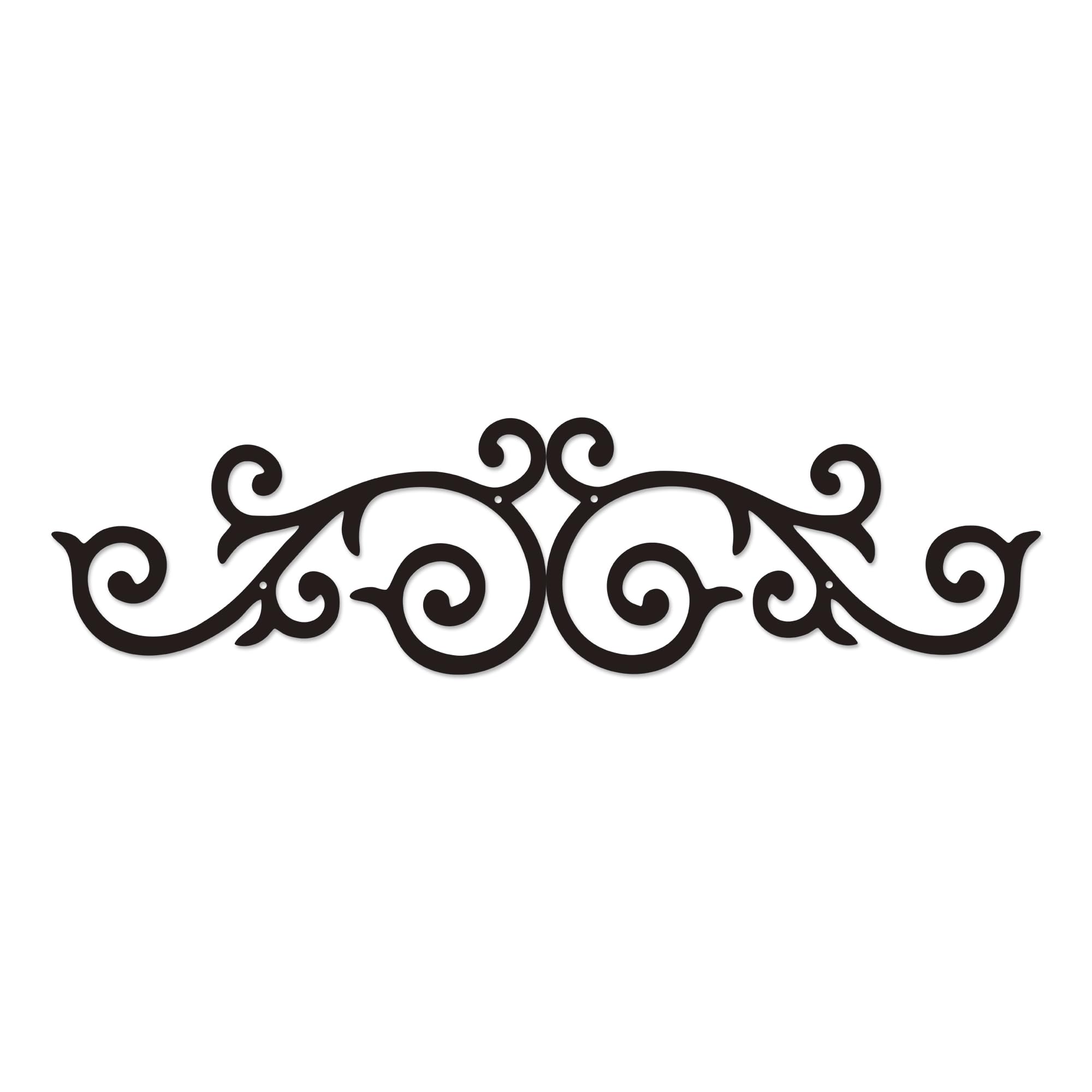 Metal Scroll Wall Decor Set of 2 – Antique Wrought Iron Wall Medallion Pair, Traditional Scroll Art Accent for Above Door, Front Porch, Hallway – Rustic Horizontal Metal Wall Art, Indoor/Outdoor &