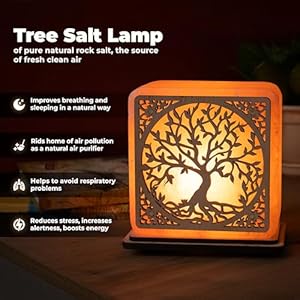 Salt lamp tree of life h 59 44 lbs pure natural rock saltunique night light lamp 1 light bulb as a gift wooden present box holiday gift ideas cool room decor  urban country home decor