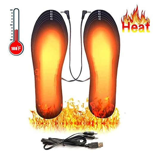 New Heated Insoles, USB Rechargeable Heated Shoes Pad (Size 8-12/41-45), DIY Customizable Electric Heated Insoles for Outdoor | Camping | Skiing | Hunting, Winter Insole Foot Warmers for Men and WOM