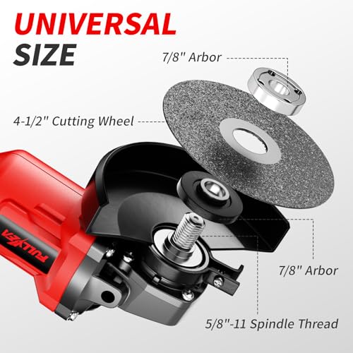 FULLYEA Cordless Angle Grinder 4-1/2 inch, Power Angle Grinder with 2x4.0Ah Battery, 10000 RPM Brushless Metal Grinder with Cutting Wheels, Electric Grinder Tool for Wood Metal Cutting & Grinding - Image 4