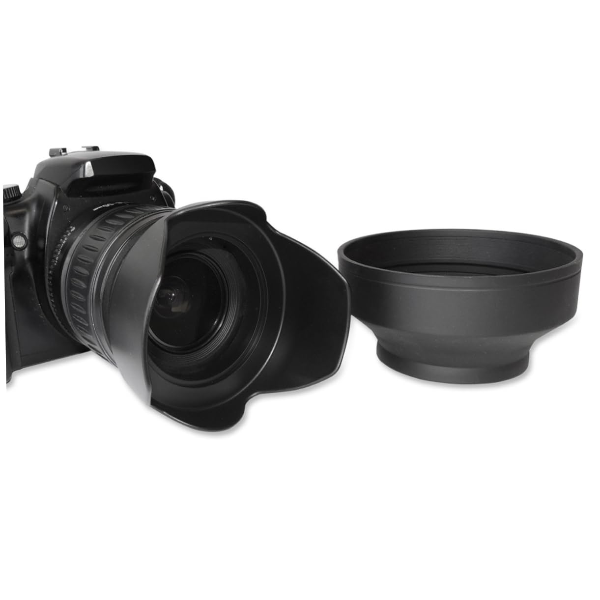Housoutil Paraluce per Obiettivo da 58 Mm 3 Pezzi Design a Petalo di Fiore La Gomma Protegge Lobiettivo Adatta E Previene i Riflessi Panno per La Pulizia Incluso