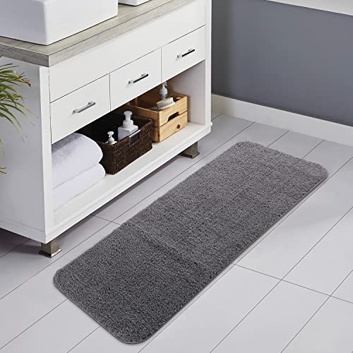 Image of Obsessions Ultra-Absorbent Quick-Dry Bath Runner | 1400 GSM Polyester | Soft, Non-Slip & Fast-Drying Bathroom Rug for Safety & Comfort | 60 x 150 cm | Grey