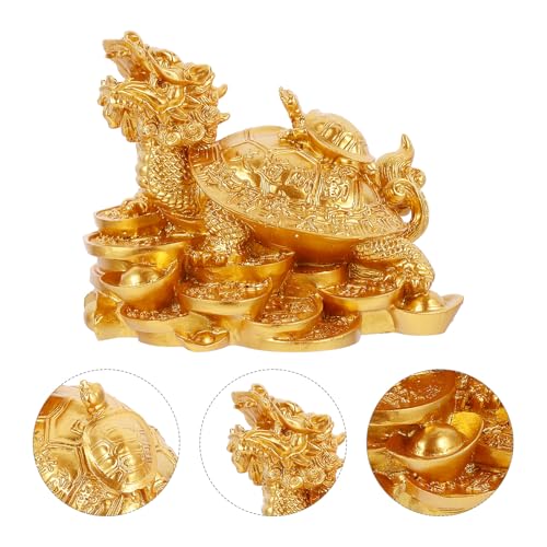 Statue de tortue résine dorée objet déco Feng Shui protection maison - 6