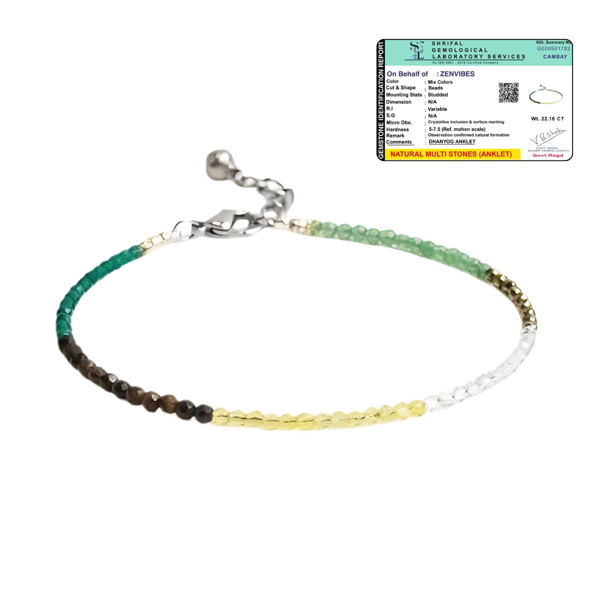 Certified Raw Dhan Yog Anklet for Women | Money Magnet Crystal Jewelry for Wealth Luck & Protection | Adjustable Healing Stone Payal Gift for Girls-image-48