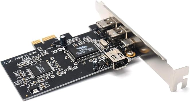 PCIe 3 Ports 1394A Firewire Expansion Card, PCI Express (1X) to External IEEE 1394 Adapter Controller (2 x 6 Pin + 1 x 4 Pin) with Low Profile Bracket for Desktop PC and DV Connection
