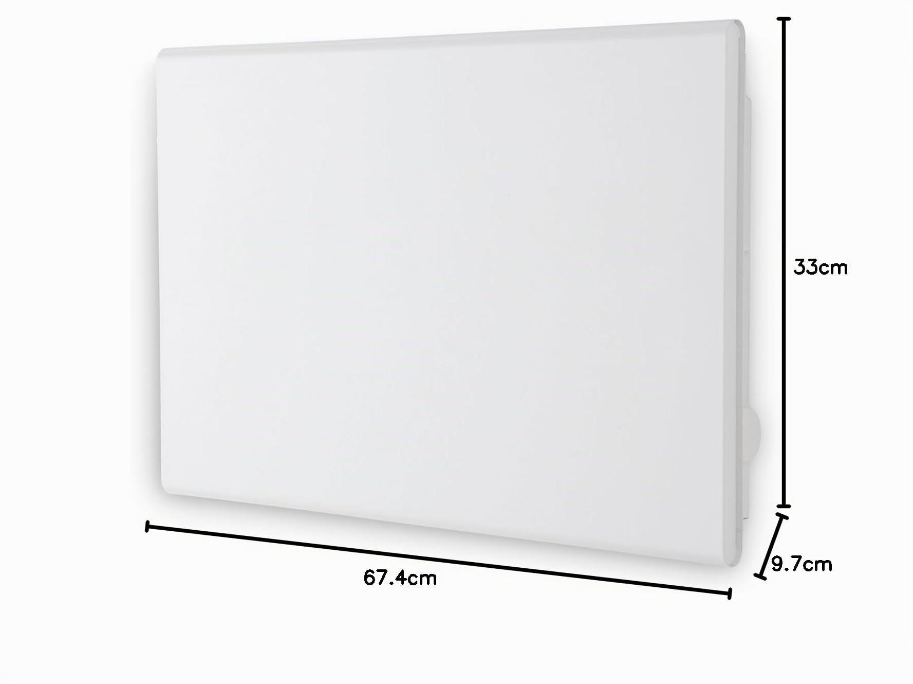 Adax Eco Basic - Convector eléctrico con termostato electrónico, baja altura 330 mm, programación bluetooth, 800 W, KET blanco