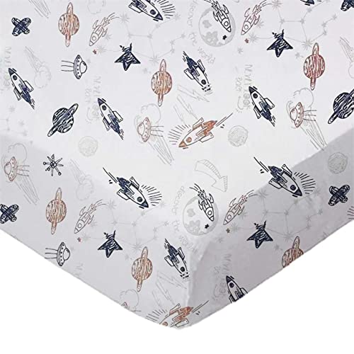 Image of SheetWorld Fitted Playard Sheet for Maxi-COSI Swift – 31 x 39 – 100% Cotton Jersey – Hypoallergenic, Butter Soft – Space Print – Made in USA