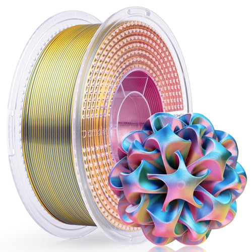 Image of AMOLEN Silk PLA 3D Printer Filament Bundle, Shiny Silkverse 4 Colors in 1 Filament 1.75mm Pack Multi Color from 4 Angles, 1kg Blue Yellow Red White