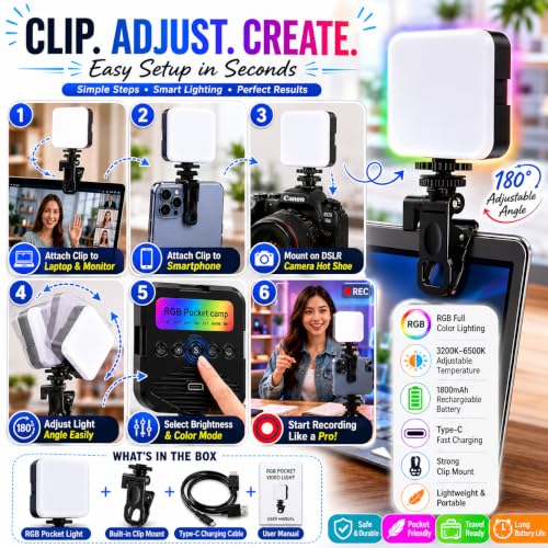 SOLVIRA LED Pocket Video Light with Clip, 1800mAh - Image 7