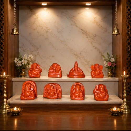 Image of KariGhar Ashtavinayak Ganesh Ji /Ganpati Bappa Murti Perfect for Office Table,Study Table, House Warming, Home, Puja Ghar, Decoration & Gifting 2 inch Religious