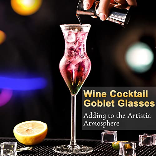 Wine Glasses Body Glasses Set Of 4 Cocktail Glass Beauty Lady 6.8 Oz Whiskey Drinking Glasses With Gift Box Champagne Goblet For Lady's Night Party Home Bar #TOP2