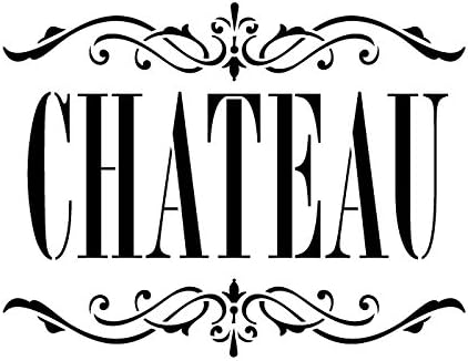 Chateau Word Art by StudioR12 | French Elegant and Chic - Reusable Mylar Template | Painting, Chalk, Mixed Media | Wall Art, DIY Home Decor - STCL912_3 - Select Size (9 x 9)