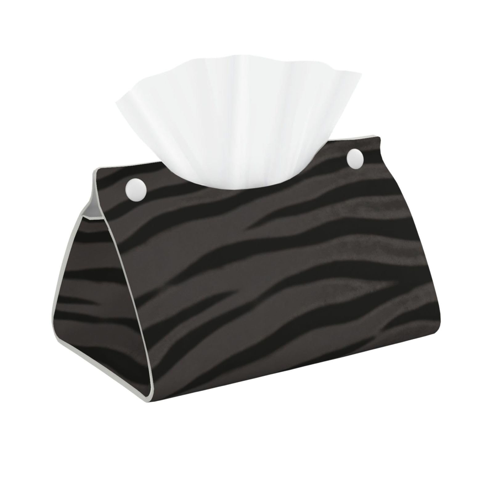 Tiger Stripe Long Leather Tissue Box Cover-Waterproof PU Leather Tissue Holder for Bathroom, Decorative Rectangular Tissue Case