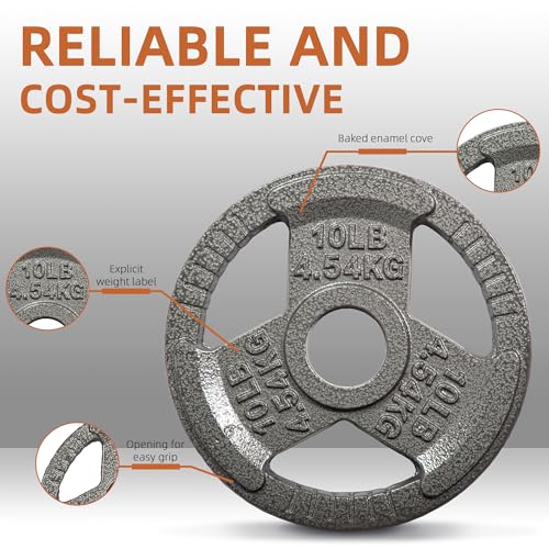 Image of Fitvids 2 Inch Olympic Barbell Weight Plates Set, 255 LB(2.5-45 LB) Barbell Weight Set for Home Gym Strength Training