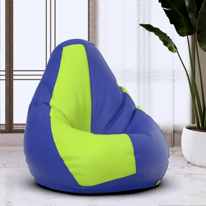 Bean Bag Chair Cover | Size: 0XL | Color: Blue Pea-Green | Without Beans | Premium Leatherette Cover (CMF 0375)-image-39