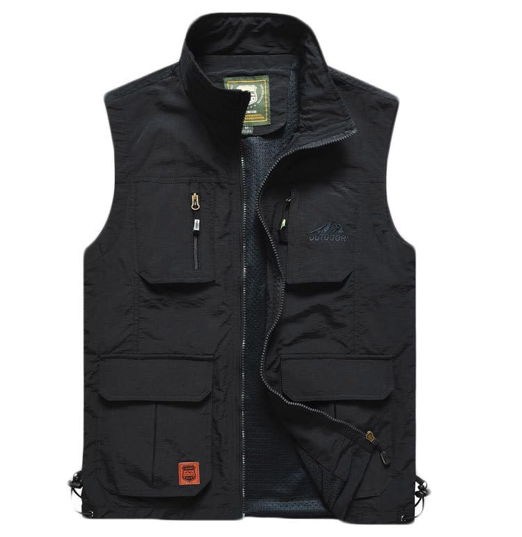Cargo Vests for Men Outdoor Hiking Vest Plus Size Tactical Vest Summer Sleeveless Jackets with Multi Pockets