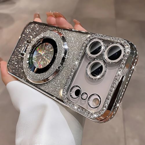 Coque iPhone 15 paillettes argentée idéale pour vos soirées
