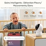 Boifun 2K WiFi Baby Monitor with Camera, App & 5.5'' Screen Control, Night Light, AI Safety Alerts (Tummy & Face Covering), Motion & Cry Detection, PTZ Tracking, 4000mAh Battery,Temp & Humidity Sensor - Image 5