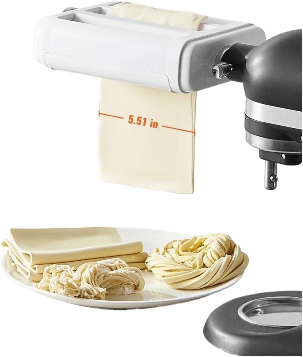 Dough maker accessories 3-in-1 set for stand mixer, includes dough roller, cutter and cleaning brush